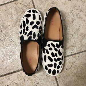 J. Crew calf hair slide on shoes